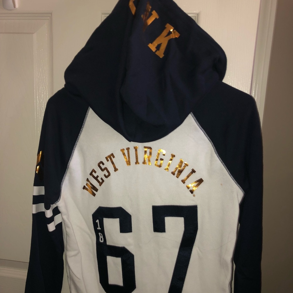 PINK XSmall Zip Up hoodie WVU